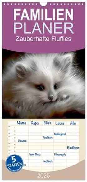 CALVENDO / Wunderlich |  Familienplaner 2025 - Zauberhafte Fluffies mit 5 Spalten (Wandkalender, 21 x 45 cm) CALVENDO | Sonstiges |  Sack Fachmedien