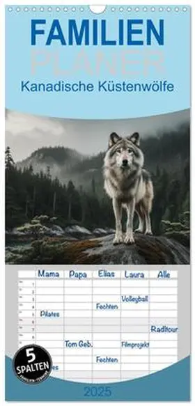 CALVENDO / R. Stuhlmann |  Familienplaner 2025 - Kanadische Küstenwölfe mit 5 Spalten (Wandkalender, 21 x 45 cm) CALVENDO | Sonstiges |  Sack Fachmedien