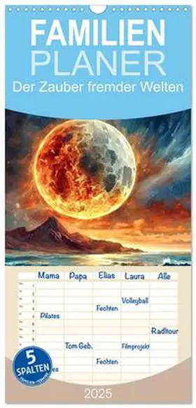 CALVENDO / Braun |  Familienplaner 2025 - Der Zauber fremder Welten mit 5 Spalten (Wandkalender, 21 x 45 cm) CALVENDO | Sonstiges |  Sack Fachmedien