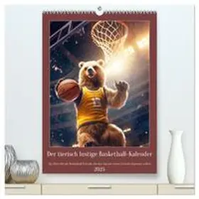CALVENDO / Rübsamen |  Der tierisch lustige Basketball-Kalender (hochwertiger Premium Wandkalender 2025 DIN A2 hoch), Kunstdruck in Hochglanz | Sonstiges |  Sack Fachmedien