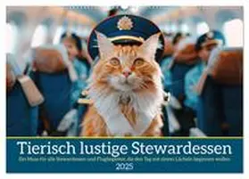 CALVENDO / Rübsamen |  Tierisch lustige Stewardessen (Wandkalender 2025 DIN A2 quer), CALVENDO Monatskalender | Sonstiges |  Sack Fachmedien