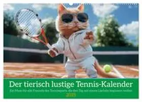 CALVENDO / Rübsamen |  Der tierisch lustige Tennis-Kalender (Wandkalender 2025 DIN A2 quer), CALVENDO Monatskalender | Sonstiges |  Sack Fachmedien