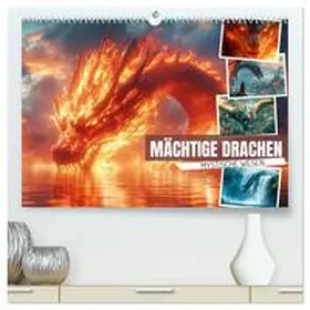 CALVENDO / Viola | MÄCHTIGE DRACHEN Mystische Wesen (hochwertiger Premium Wandkalender 2025 DIN A2 quer), Kunstdruck in Hochglanz | Sonstiges | 978-3-457-18153-9 | www.sack.de