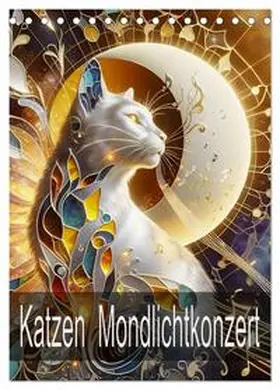 CALVENDO / Djeric |  Katzen Mondlichtkonzert (Tischkalender 2025 DIN A5 hoch), CALVENDO Monatskalender | Sonstiges |  Sack Fachmedien
