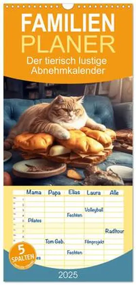 CALVENDO / Rübsamen |  Familienplaner 2025 - Der tierisch lustige Abnehmkalender mit 5 Spalten (Wandkalender, 21 x 45 cm) CALVENDO | Sonstiges |  Sack Fachmedien
