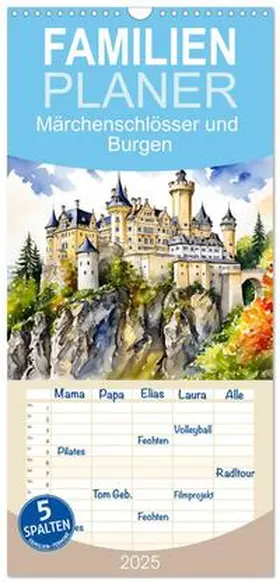 CALVENDO / Kleemann |  Familienplaner 2025 - Märchenschlösser und Burgen mit 5 Spalten (Wandkalender, 21 x 45 cm) CALVENDO | Sonstiges |  Sack Fachmedien