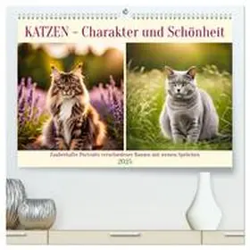 CALVENDO / Kleemann |  Katzen - Charakter und Schönheit (hochwertiger Premium Wandkalender 2025 DIN A2 quer), Kunstdruck in Hochglanz | Sonstiges |  Sack Fachmedien