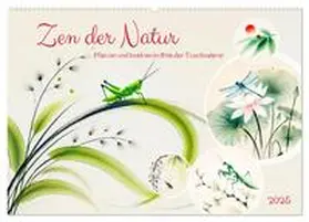 CALVENDO / Frost |  Zen der Natur - Pflanzen und Insekten im Stile der Tuschmalerei (Wandkalender 2025 DIN A2 quer), CALVENDO Monatskalender | Sonstiges |  Sack Fachmedien