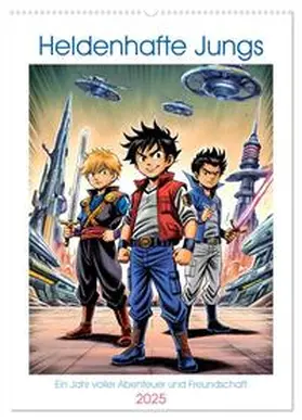 CALVENDO / Volkhausen | Heldenhafte Jungs - Ein Jahr voller Abenteuer und Freundschaft (Wandkalender 2025 DIN A2 hoch), CALVENDO Monatskalender | Sonstiges | 978-3-457-23649-9 | www.sack.de
