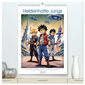 CALVENDO / Volkhausen | Heldenhafte Jungs - Ein Jahr voller Abenteuer und Freundschaft (hochwertiger Premium Wandkalender 2025 DIN A2 hoch), Kunstdruck in Hochglanz | Sonstiges | 978-3-457-23663-5 | www.sack.de