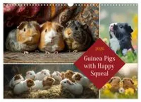 CALVENDO / Waurick |  Guinea Pigs with Happy Squeal (Wall Calendar 2026 DIN A3 landscape), CALVENDO 12 Month Wall Calendar | Sonstiges |  Sack Fachmedien