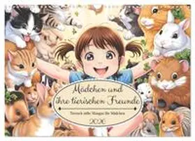 Blohm / CALVENDO |  Mädchen und ihre tierischen Freunde - Tierisch süße Mangas für Mädchen (Wandkalender 2026 DIN A3 quer), CALVENDO Monatskalender | Sonstiges |  Sack Fachmedien