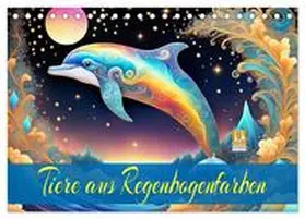Djeric / CALVENDO |  Tiere aus Regenbogenfarben (Tischkalender 2026 DIN A5 quer), CALVENDO Monatskalender | Sonstiges |  Sack Fachmedien