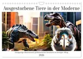 CALVENDO / Kraaibeek |  Ausgestorbene Tiere in der Moderne (Wandkalender 2026 DIN A4 quer), CALVENDO Monatskalender | Sonstiges |  Sack Fachmedien