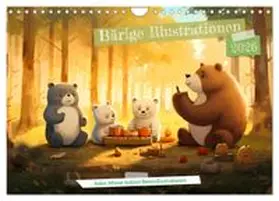 CALVENDO / Spiegler |  Bärige Illustrationen (Wandkalender 2026 DIN A4 quer), CALVENDO Monatskalender | Sonstiges |  Sack Fachmedien