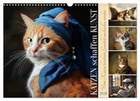 Löwer / CALVENDO |  Katzen schaffen Kunst (Wandkalender 2026 DIN A3 quer), CALVENDO Monatskalender | Sonstiges |  Sack Fachmedien