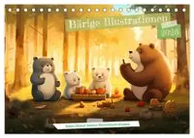 CALVENDO / Spiegler |  Bärige Illustrationen (Tischkalender 2026 DIN A5 quer), CALVENDO Monatskalender | Sonstiges |  Sack Fachmedien