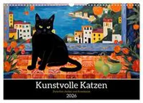 HollywayArt / CALVENDO |  Kunstvolle Katzen (Wandkalender 2026 DIN A3 quer), CALVENDO Monatskalender | Sonstiges |  Sack Fachmedien