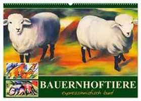 Löwer / CALVENDO |  Bauernhoftiere, expressionistisch bunt (Wandkalender 2026 DIN A2 quer), CALVENDO Monatskalender | Sonstiges |  Sack Fachmedien