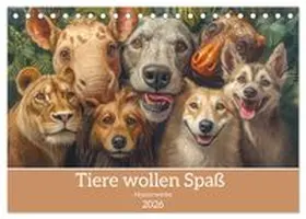 CALVENDO / Brunner-Klaus |  Tiere wollen Spaß - Humorwerke (Tischkalender 2026 DIN A5 quer), CALVENDO Monatskalender | Sonstiges |  Sack Fachmedien