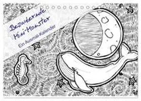 CALVENDO / Zabel |  Bezaubernde Mini-Monster - Ein Ausmal-Kalender (Tischkalender 2026 DIN A5 quer), CALVENDO Monatskalender | Sonstiges |  Sack Fachmedien