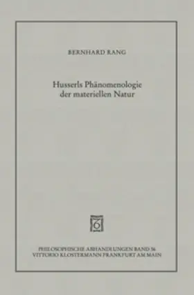 Rang |  Husserls Phänomenologie der materiellen Natur | Buch |  Sack Fachmedien