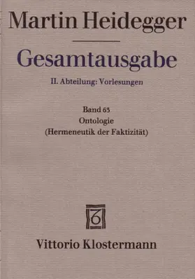 Heidegger / Bröcker-Oltmanns |  Martin Heidegger Gesamtausgabe | Buch |  Sack Fachmedien