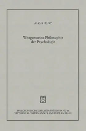 Rust |  Wittgensteins Philosophie der Psychologie | Buch |  Sack Fachmedien