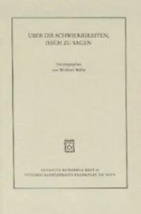 Wehle |  Über die Schwierigkeiten, (s)ich zu sagen | Buch |  Sack Fachmedien
