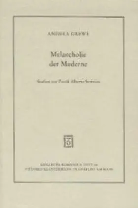 Grewe |  Melancholie der Moderne | Buch |  Sack Fachmedien