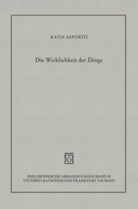 Saporiti | Die Wirklichkeit der Dinge | Buch | 978-3-465-03510-7 | sack.de