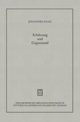 Haag |  Erfahrung und Gegenstand | Buch |  Sack Fachmedien