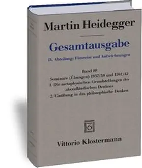 Heidegger / Denker |  Gesamtausgabe Abt. 4 Hinweise und Aufzeichnungen Bd. 88. Seminare 1937/38 und 1941/42 | Buch |  Sack Fachmedien