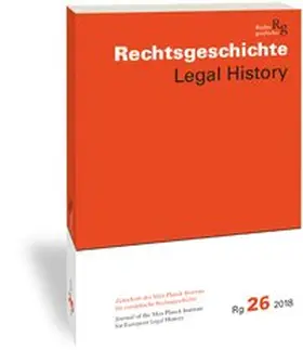 Duve / Stefan |  Rechtsgeschichte. Zeitschrift des Max Planck-Instituts für Europäische Rechtsgeschichte / Rechtsgeschichte Legal History (Rg) | Buch |  Sack Fachmedien