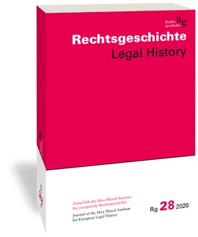 Duve / Vogenauer |  Rechtsgeschichte. Zeitschrift des Max Planck-Instituts für Europäische Rechtsgeschichte / Rechtsgeschichte. Zeitschrift des Max Planck-Insituts für Europäische Rechtsgeschiche/Rechtsgeschichte Legal History | Buch |  Sack Fachmedien