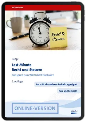 Runge |  Last Minute Recht und Steuern | Online-Buch | Sack Fachmedien