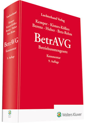 Kemper / Kisters-Kölkes / Huber | BetrAVG: Betriebsrentengesetz | Buch | 978-3-472-09614-6 | sack.de