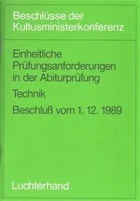  Einheitliche Prüfungsanforderungen in der Abiturprüfung (EPA) - Technik | Buch |  Sack Fachmedien