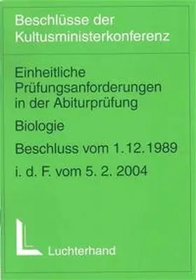  Einheitliche Prüfungsanforderungen in der Abiturprüfung (EPA) - Biologie | Buch |  Sack Fachmedien