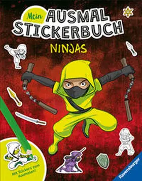  Mein Ausmalstickerbuch - Ninjas | Buch |  Sack Fachmedien