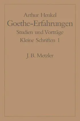 Henkel |  Goethe-Erfahrungen | Buch |  Sack Fachmedien