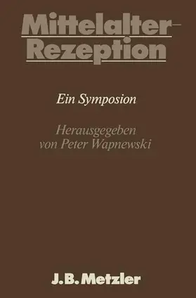 Wapnewski |  Mittelalter-Rezeption | Buch |  Sack Fachmedien