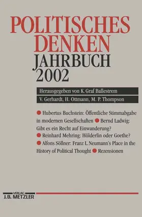 Graf Ballestrem / Gerhardt / Ottmann |  Politisches Denken Jahrbuch 2002 | Buch |  Sack Fachmedien