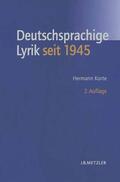 Korte |  Geschichte der deutschsprachigen Lyrik seit 1945 | Buch |  Sack Fachmedien