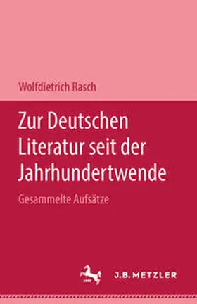 Rasch |  Zur deutschen Literatur seit der Jahrhundertwende | eBook | Sack Fachmedien