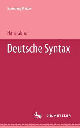 Glinz |  Deutsche Syntax | Buch |  Sack Fachmedien