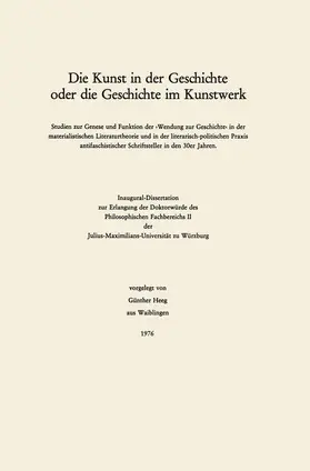 Heeg |  Die Kunst in der Geschichte oder die Geschichte im Kunstwerk | Buch |  Sack Fachmedien