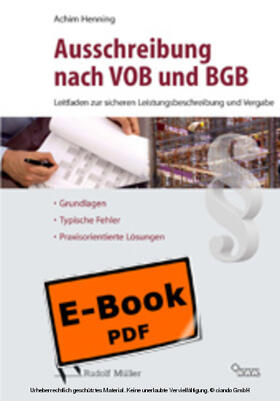 Henning | Ausschreibungnach VOB und BGB | E-Book | sack.de