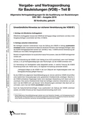  VOB Teil B – Vordrucke Ausgabe 2016 | Buch |  Sack Fachmedien