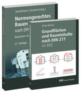 Hasselmann / Schramm / Prote |  Buchpaket: Normengerechtes Bauen nach DIN 276/DIN 277 & Grundflächen und Rauminhalte nach DIN 277 im Bild | Buch |  Sack Fachmedien